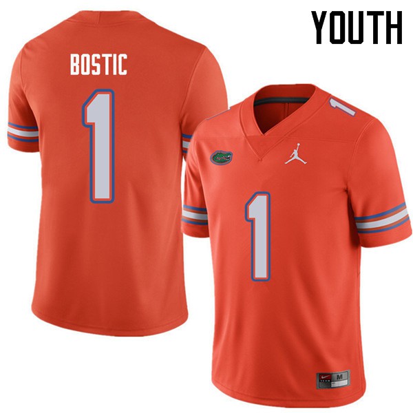 Jordan Brand Youth #1 Jonathan Bostic Florida Gators College Football Jerseys Orange
